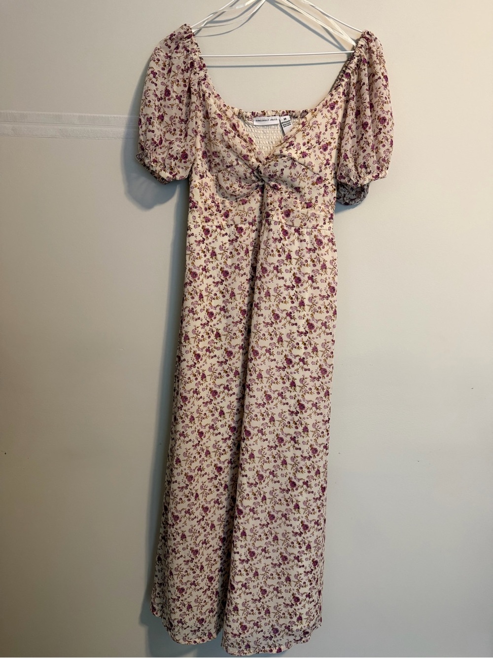 Sincerely Jules Cream Maxi Dress with Pink Floral Print